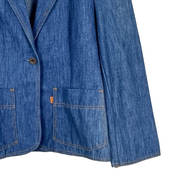 LEVI'S ORANGE TAB VINTAGE 70'S DENIM SINGLE BUTTON NOTCH COLLAR BLAZER JACKET - Picture 9 of 15